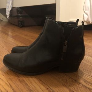 black heeled booties